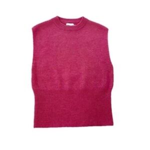 Molly Bracken Pink  Medium Knit Vest Maximalist Preppy Feminine